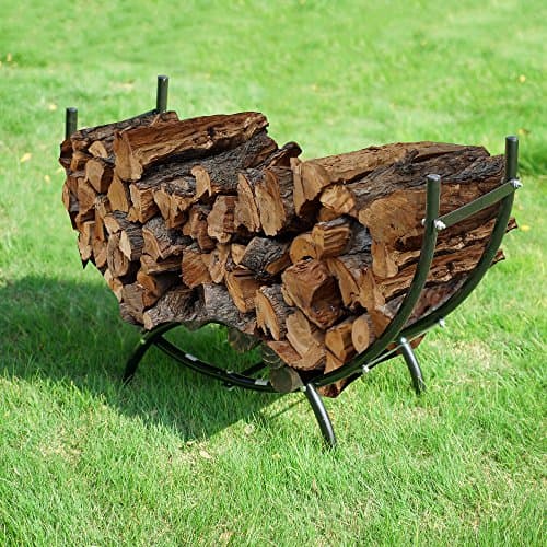 Earth Worth | Firewood Curved Log Rack | 3 FT | Black