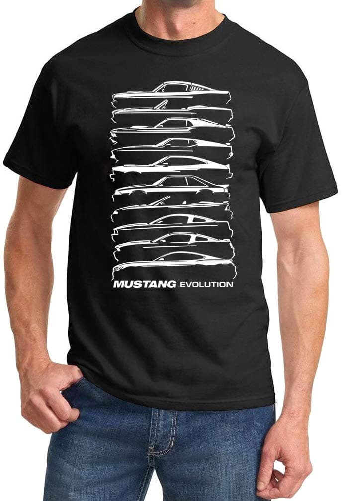1964-2018 Ford Mustang Evolution Classic Outline Design Tshirt