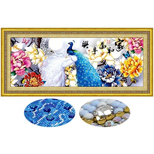 Mazixun Special Shaped 3D DIY Diamond Embroidery Full 5D Diamond Painting Peacock Diamonds Mosaic Cross Stitch Animal Needlework Christmas Decor Gift 51x120cm