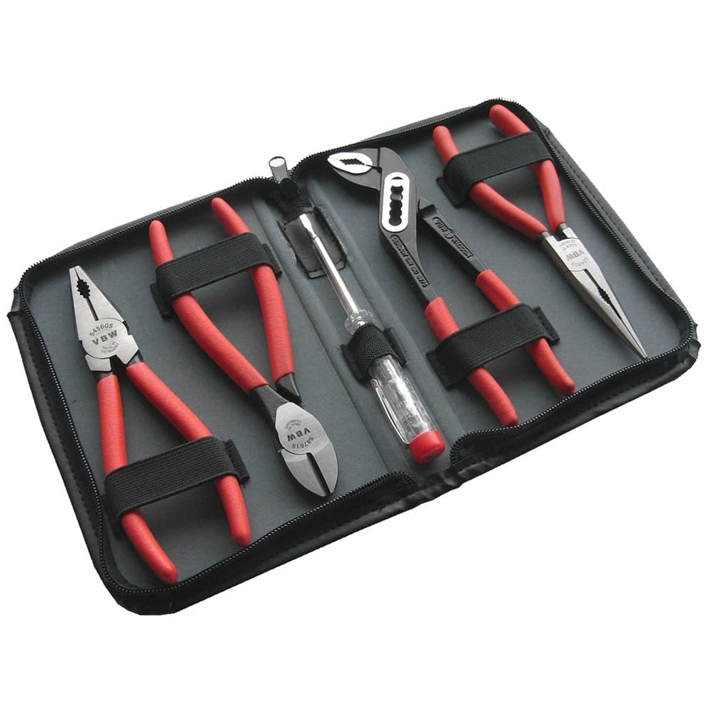 VBW 840040 Polished/Plastic Sleeve Plier Set, Red/Black