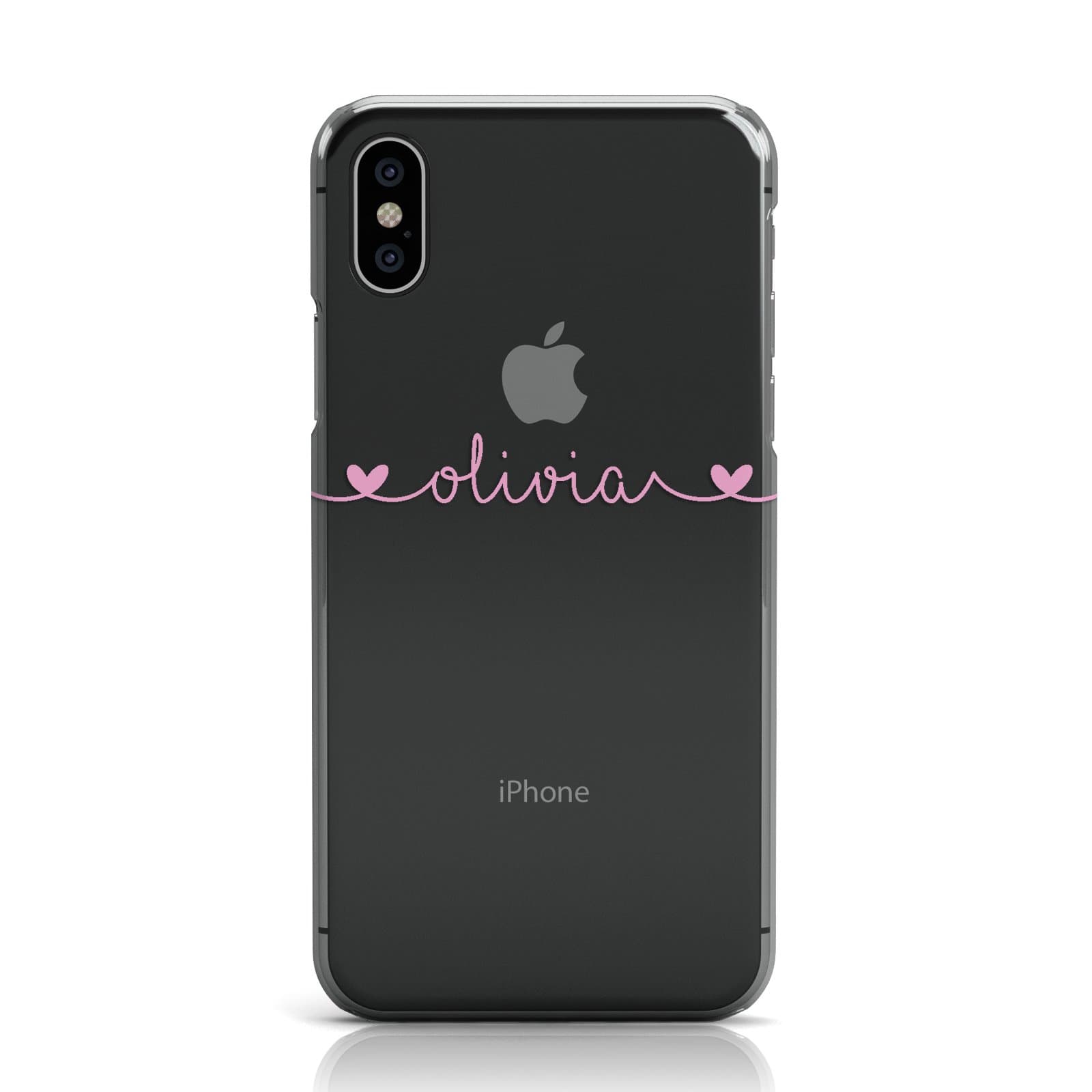 PERSONALISED PINK HANDWRITTEN NAME HEARTS PHONE CASE FOR APPLE IPHONE XS MAX