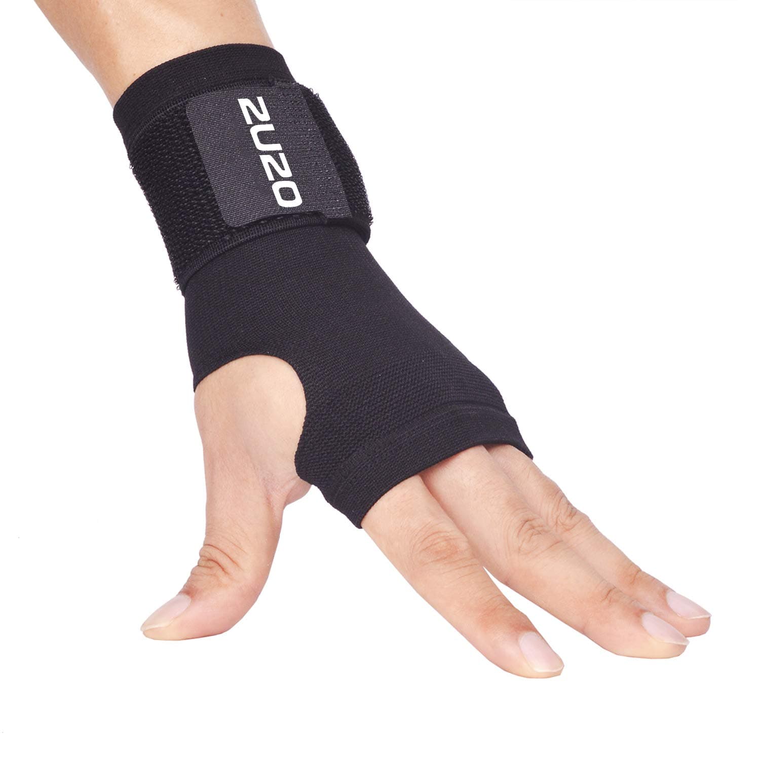 2U2O Adjustable Wrist Compression Support Brace -Wrist Sleeve for Men and Women -Pain Relief for Carpal Tunnel Syndrome, Arthritis, Tendonitis, Sprains and Fatigue Injury Recovery, Black,Large