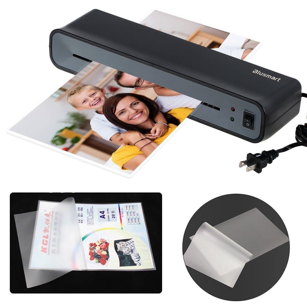 Blusmart B224+ Thermal Laminator 2 rollers 11.8 inches/min laminating speed 3- 5 mil laminating pouch Laminating Document Photo Laminator Laminating Machine - Black