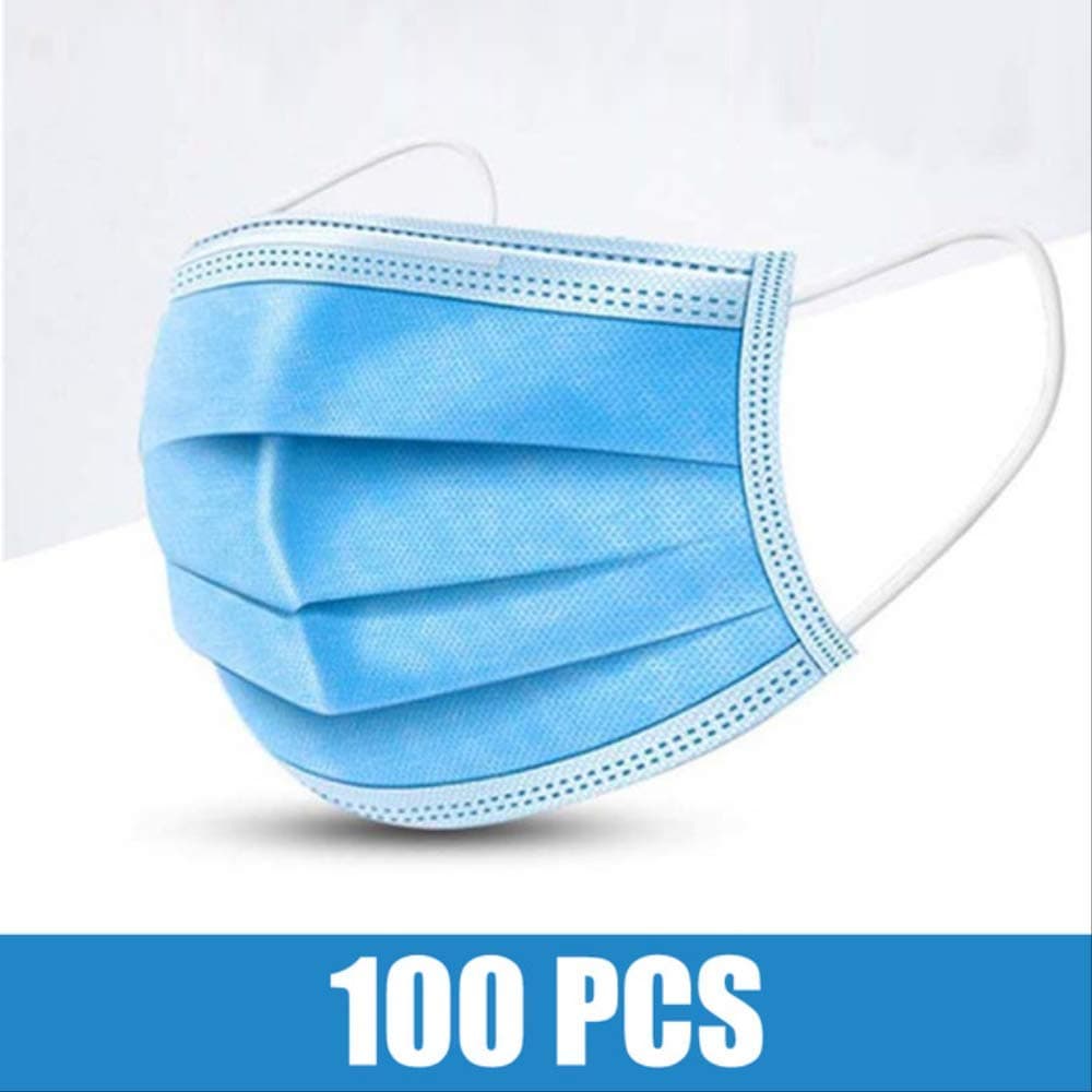 10/50/100pcs Disposable Face M-a-s-k Non-woven 3 Ply Earloop Respirator M-a-s-k Anti Dust Pollution Protection For Men Women Kids Teens 100 pcs