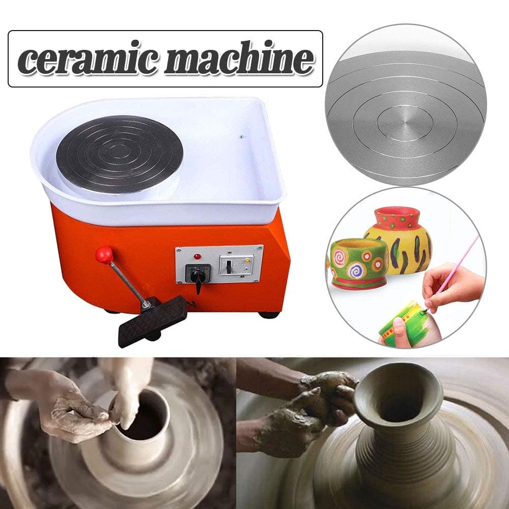 Pottery Forming Machine, Table Top Pottery Wheel Ceramics Clay Tool Molding Machine 25CM 350W 110V