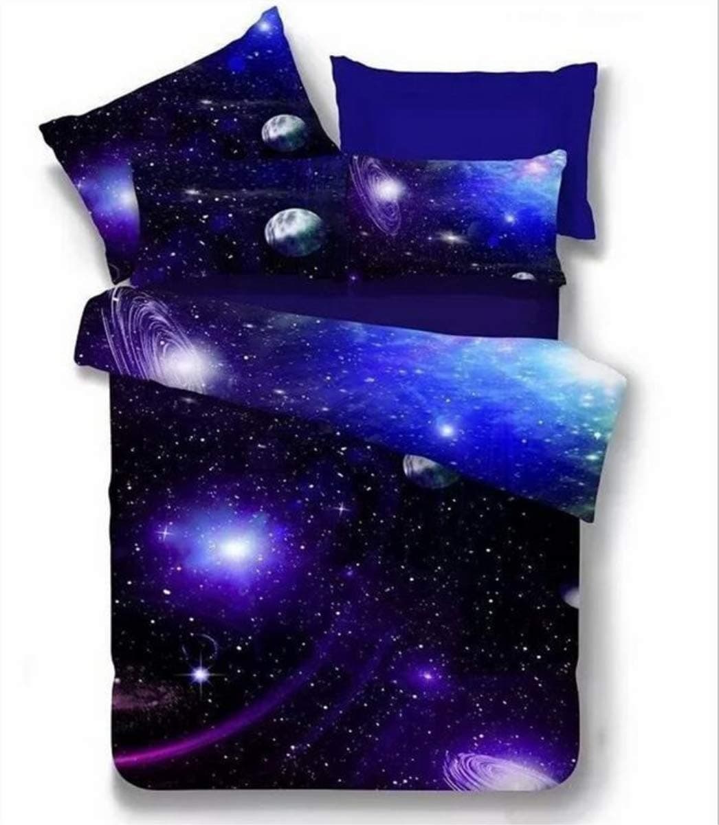 HOMIGOO Galaxy Printed Bedding Set Soft Comforter Cover 3D Printed Bed Sheet Set Twin Color G