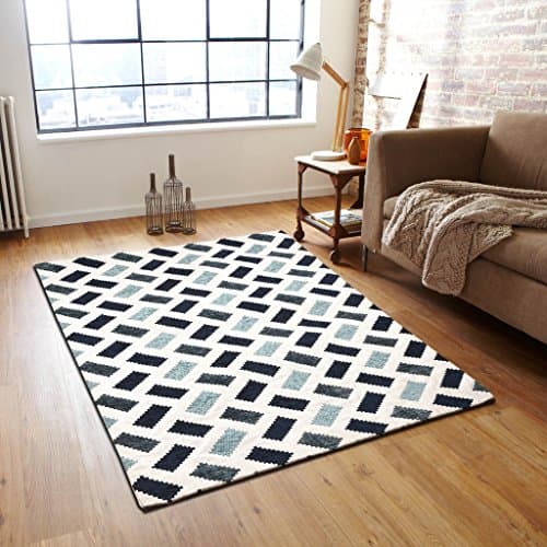 Desirica Jacquard Woven Modern Design Polycotton Carpet - Multicolour