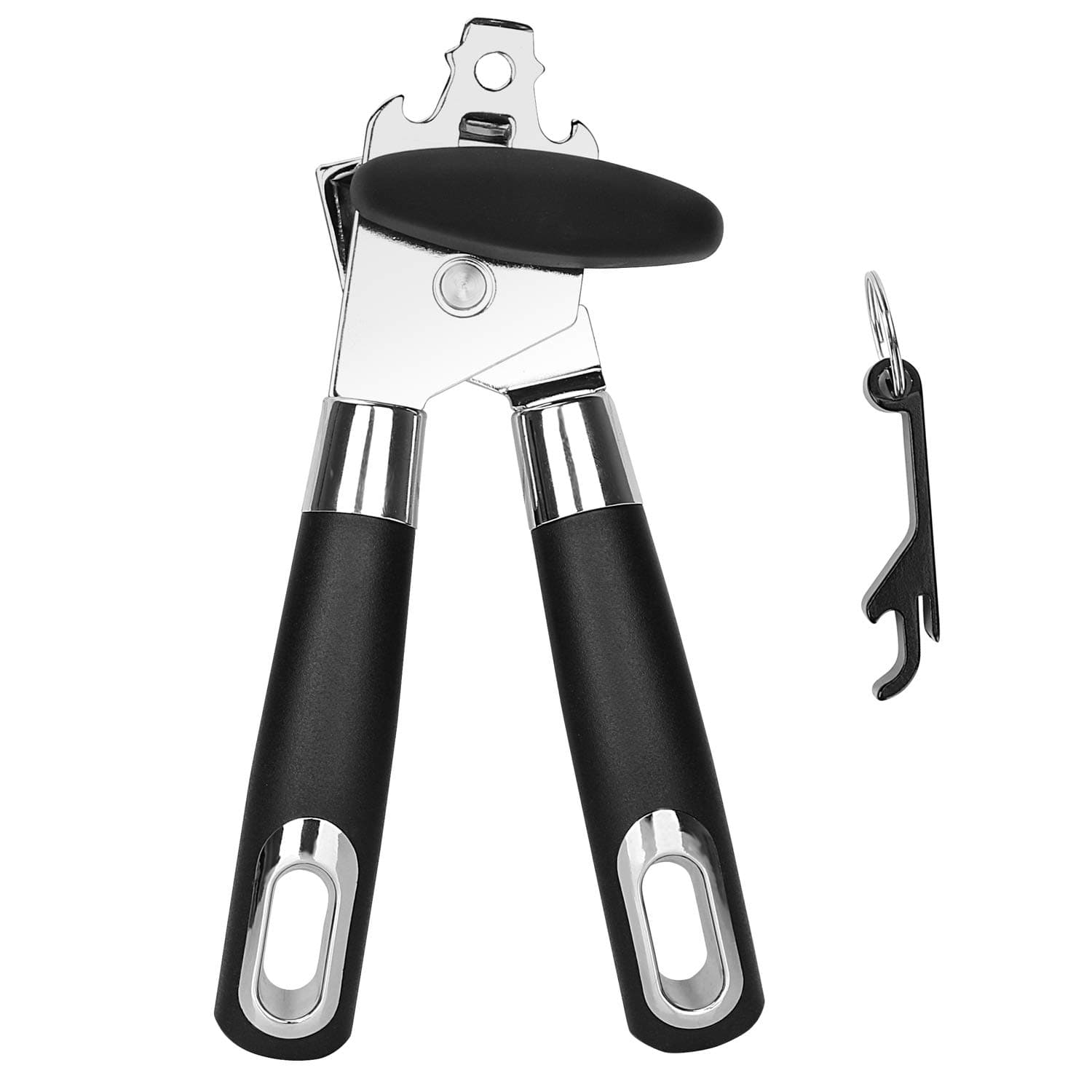 Can Opener Manual, Safe Cut Smooth Edge for Round Cans, Square Cans, 3 in 1 Multi-function, Easy turn Knob, Stainless Steel, Small Gift Bottle Opener, Sold by Ehoyal