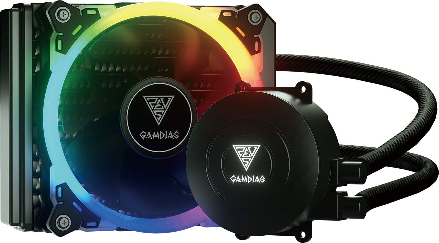 Gamdias Chione E1-120 Aio Liquid Heatsink for Intel Cpu Amd Cooling Fan Rgb Rainbow 120mm Supports Am4