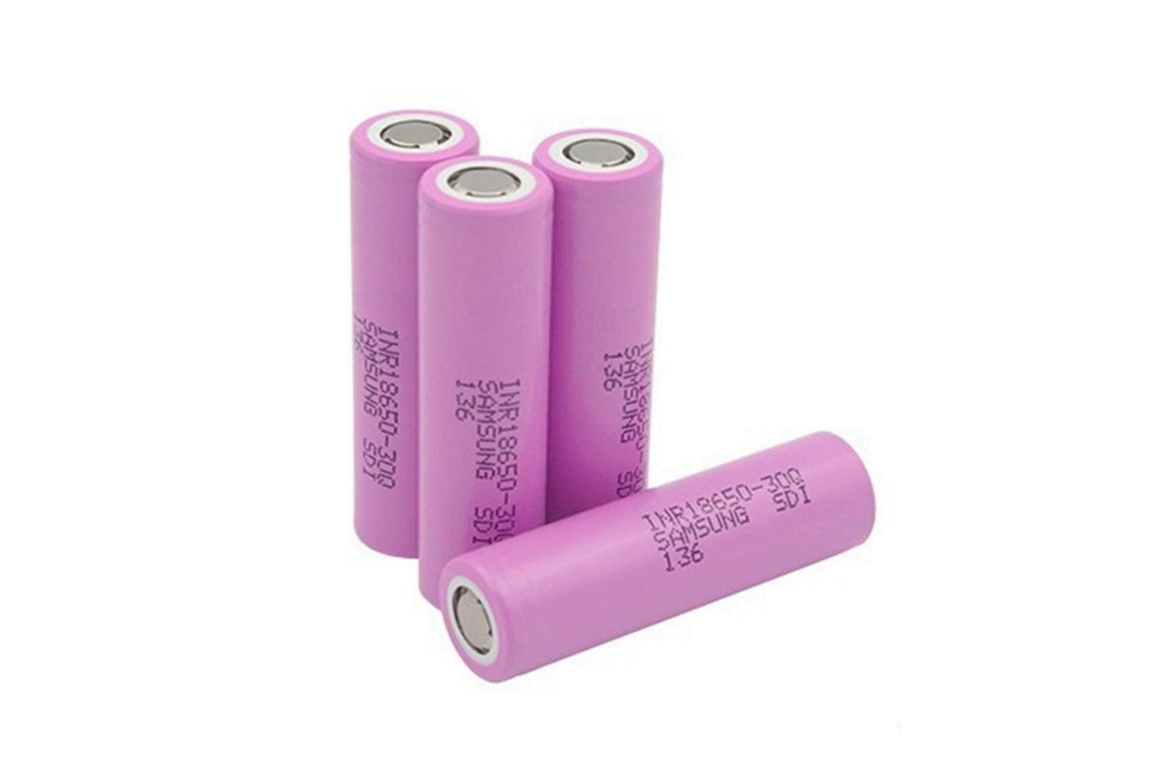 4 Pack of Authentic High Drain 30Q, 3000mAh 3.7V 15A, Flat Top,18650-Battery, for Flashlight etc