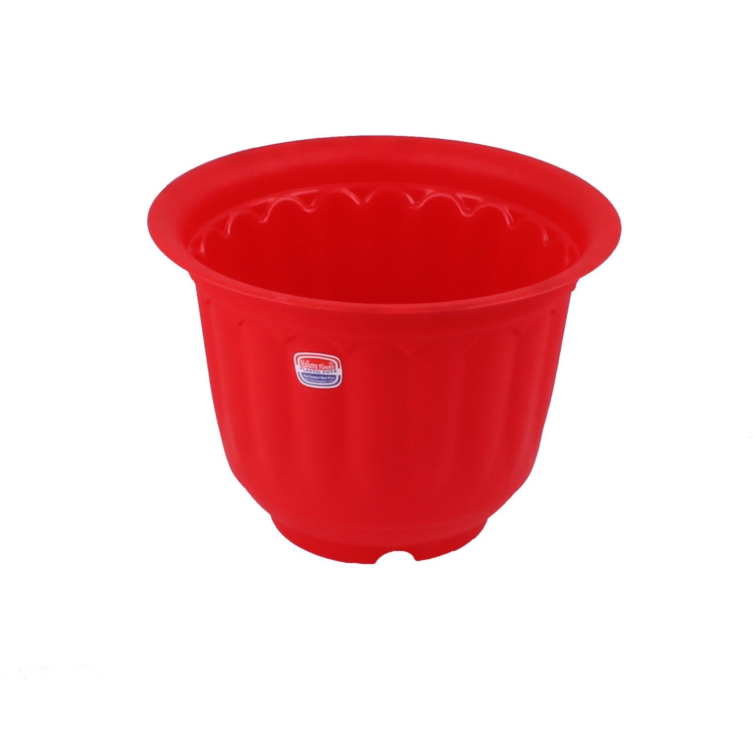 Gardens Need Plastic Jasmine Pot with Bottom Tray Set (10 Inch, Red, 3 Pieces)