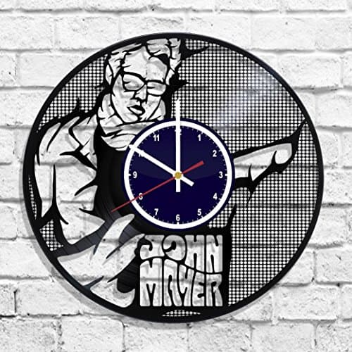 John Mayer style rock design wall clock, John Mayer band decal, John Mayer wall poster