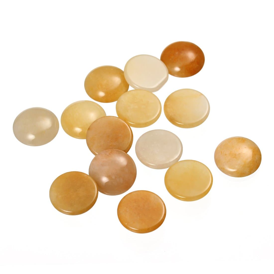 Linsoir Beads 20mm Round Gemstone Cabochons Flat Back Cab Beads Amethyst/Jade/Agate/Blue Lapis Lazuli/Opal Stone Cabochons 10 pcs/lot Wholesale for Jewelry Making (No Holes)