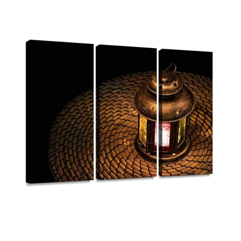 Ramadan Lantern Print On Canvas Wall Artwork Modern Photography Home Decor Unique Pattern Stretched and Framed 3 Piece