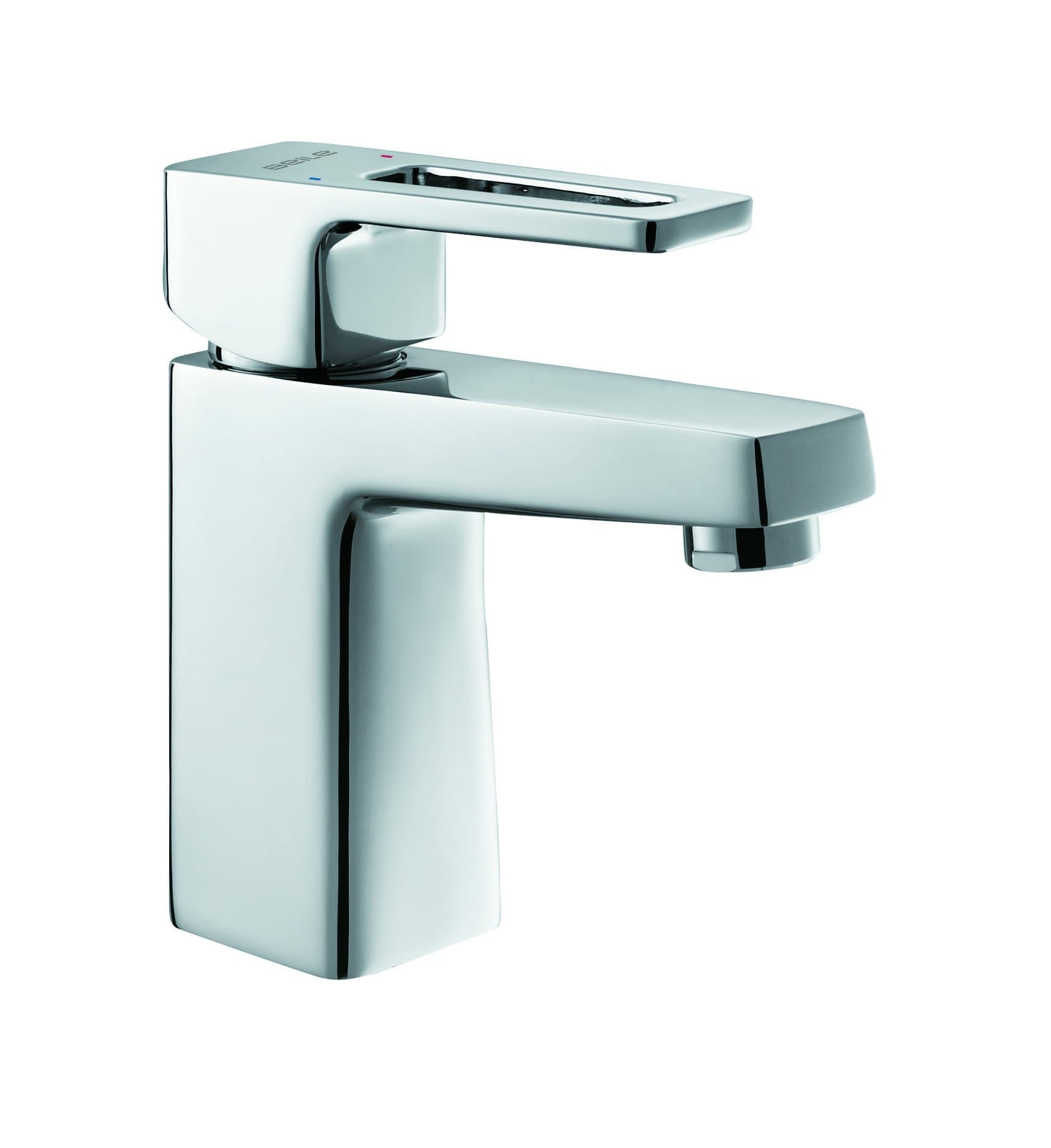 Ballee Mordern Square Solid Brass Basin Tap Bathroom Sink Mixer Monobloc Chrome Single Lever Single Hole Faucet 3608