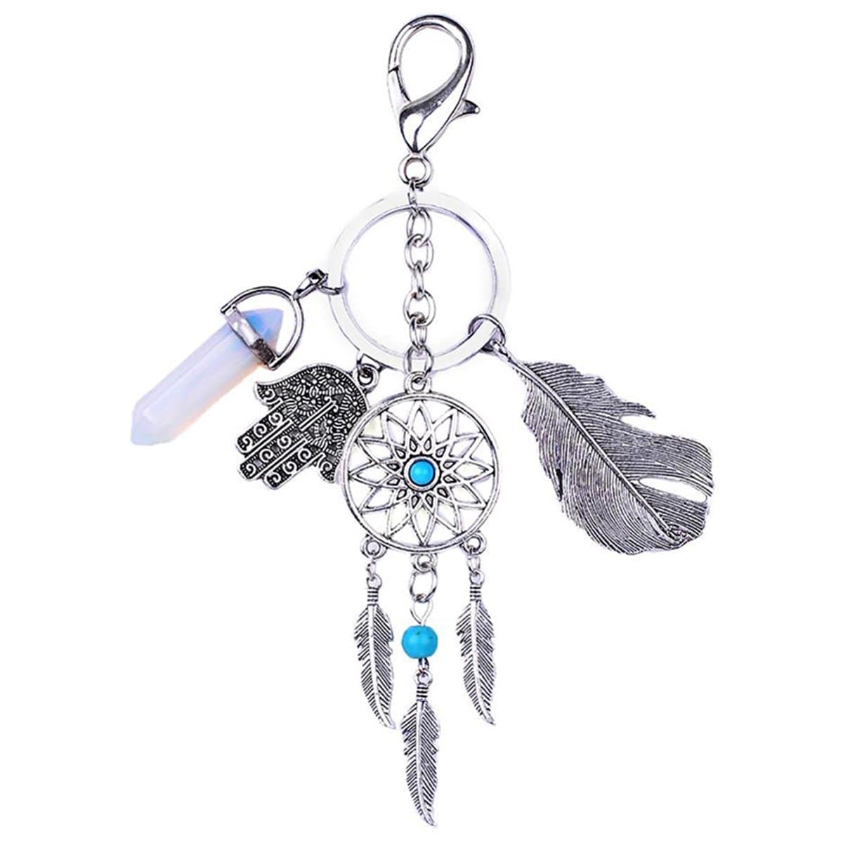 Mayitr Dream Catcher Keyring Keychain with Feather Leaf