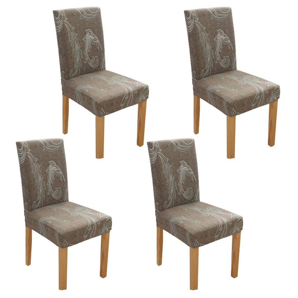 Dinning Chair Cover,BS Super Stretch Soft Fabric Washable Removable Chair Covers Slipcover Seat Protector for Home Decor,Dining Room,Hotel,Ceremony,Banquet,Wedding Party(4Pack,F Pattern)