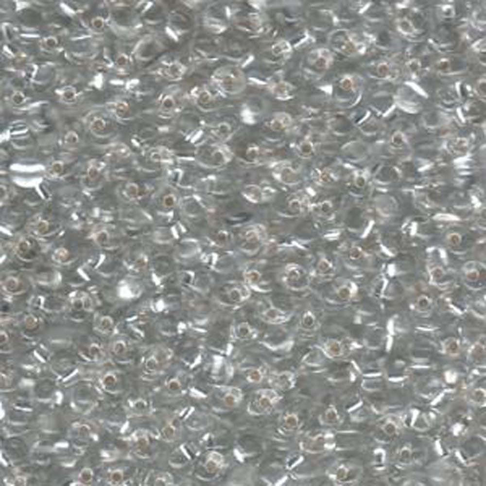 Clear Silver Lined Miyuki 3.4mm Fringe Seed Bead Glass Tear Drops 25 Gram