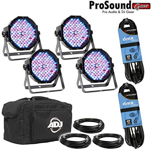 Amercan DJ Products Mega Flat pak Plus LED Lighting (New Version) (2) Free DMX 25ft cables ProSoundGear Authorized Dealer