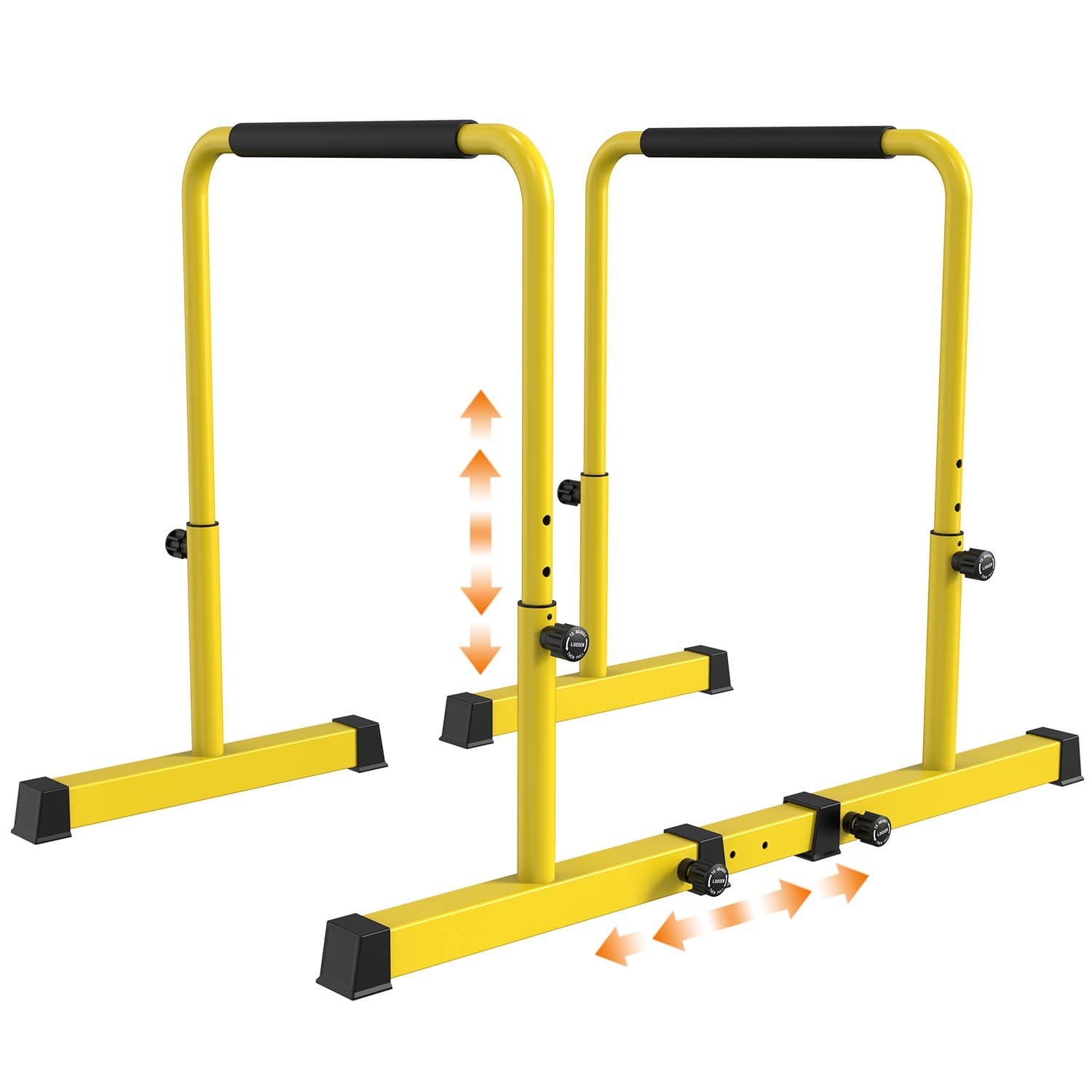 BARWING Adjustable Dip Stand Station Heavy Duty Functional Dip Bars Body Press Full Body Strengthener with Safety Connector Black