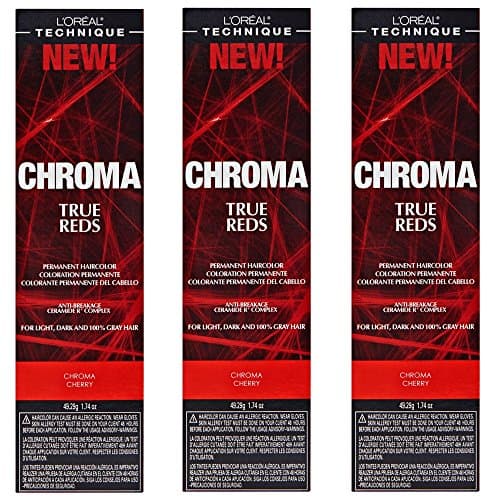 L'Oreal True Reds Chroma Cherry Permanent Hair Color Tint HC-22913 (3 Pack)