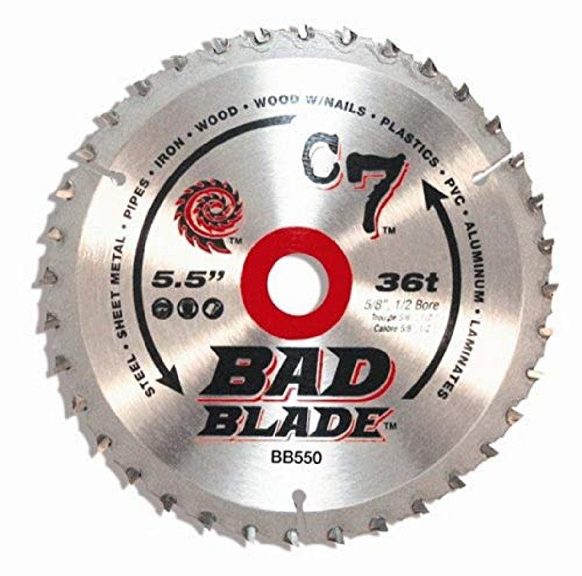 BB550 C7 Bad Blade 5-1/2" 36 Tooth With 5/8" Arbor