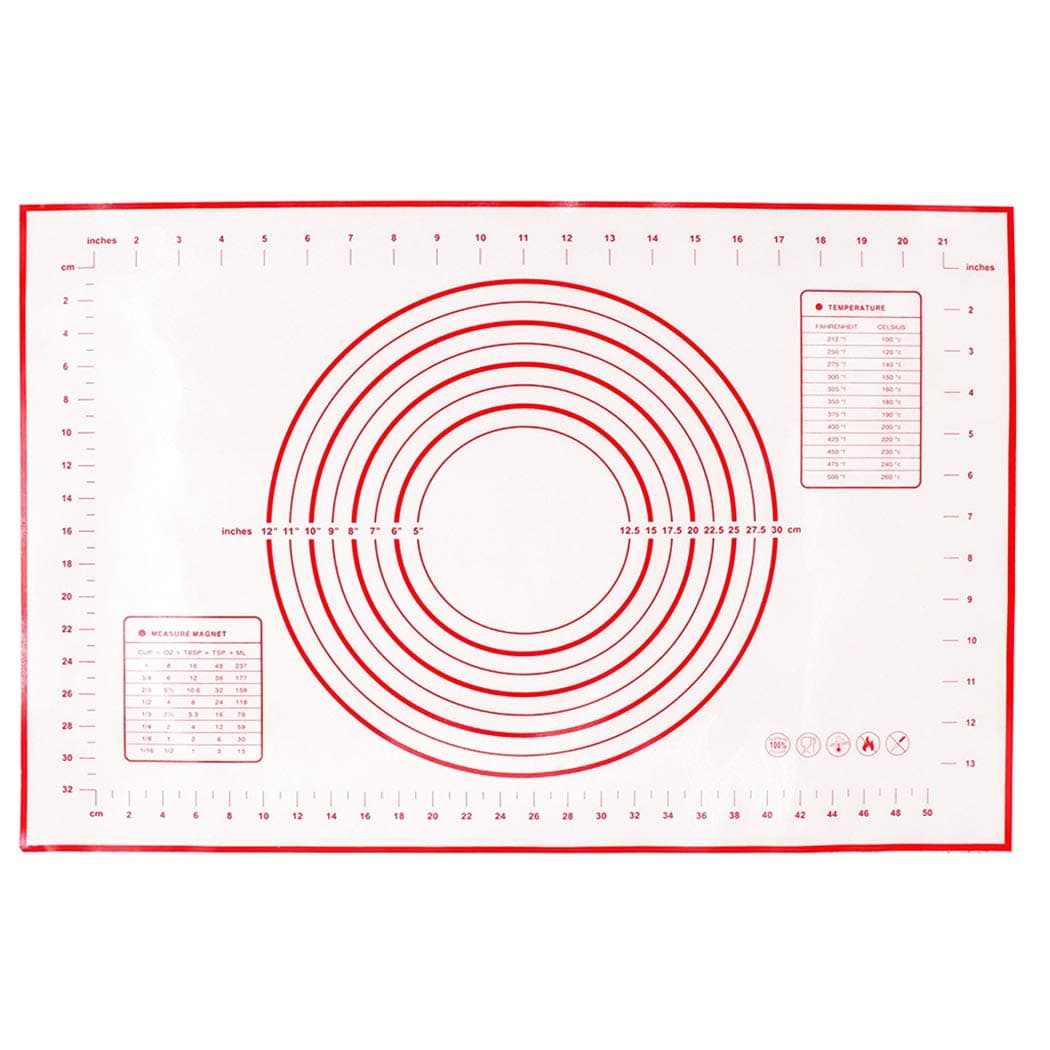 Silicone Pastry Mat Silicone Baking Mat for Pastry Rolling with Measurements Pastry Rolling Mat, Reusable Non-Stick Silicone Baking Mat (15.7''19.7''0.05'')