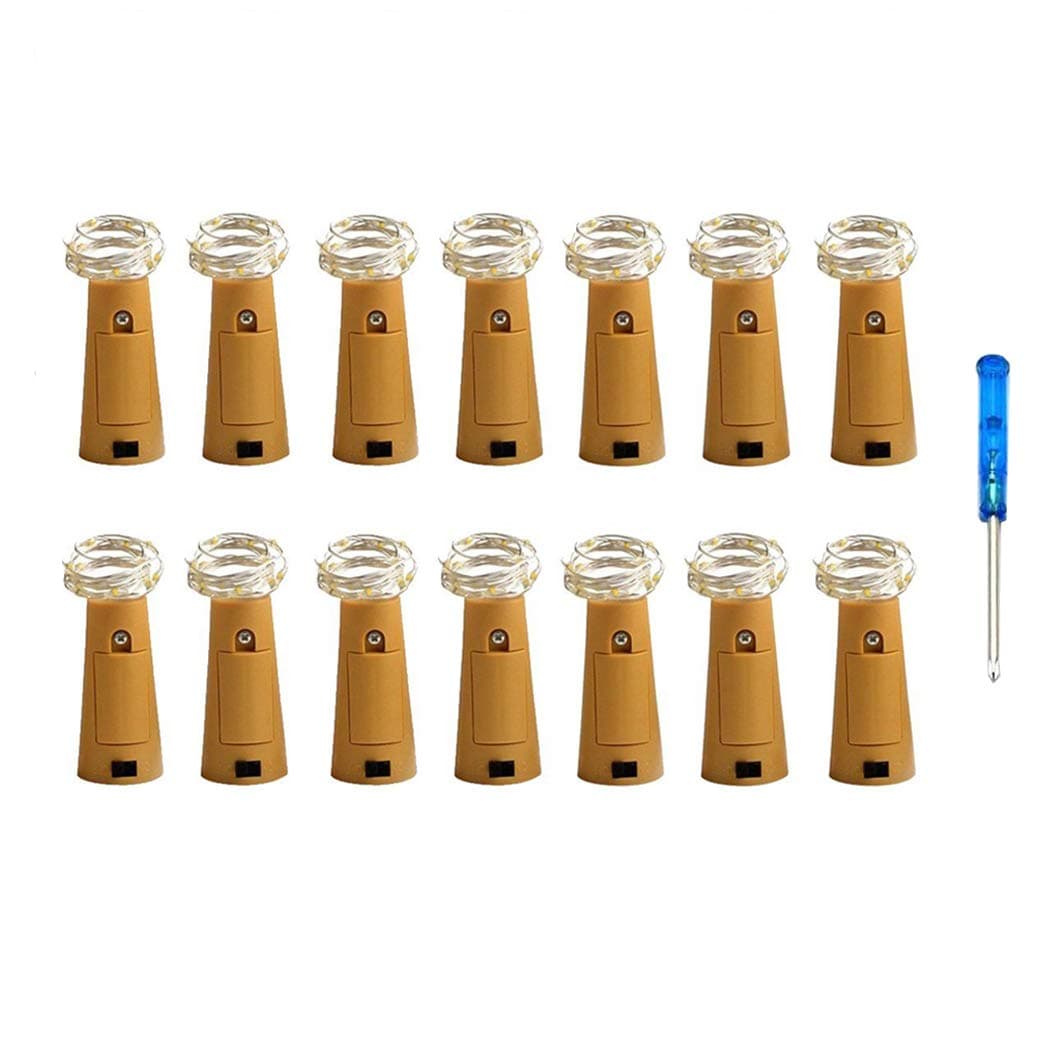 IBanana Bottle Lights, 14 Pcs Cork Shaped 20 Micro LEDs 2M String Lights with Screwdriver Wine Bottle Glass Decor DIY Lights for Party Birthday Christmas Wedding Home Table Décor (Purple)