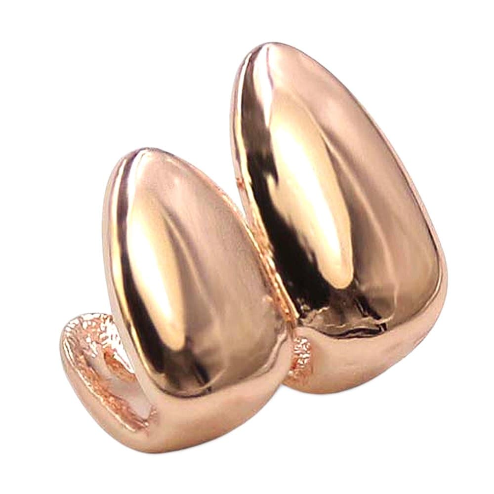 Vampire Top False Canine Teeth Caps Hip Hop Style Tooth Grill Denture Cap for Halloween Party Photo Accessories Rose Gold Plated