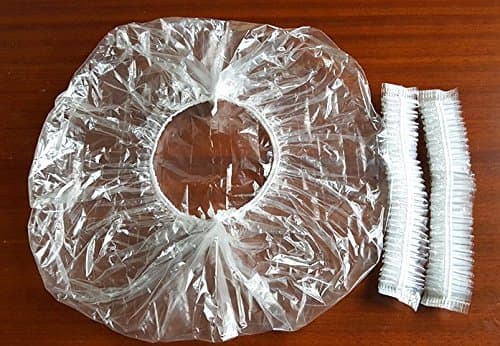 100Pcs Disposable Shower Caps, Plastic Elastic Bath Cap for Home Use, Hotel, Spa, and Hair Salon(clear)