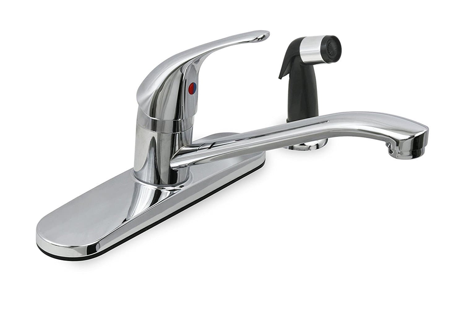 Highcraft 395I4 Brass Single Lever Handle Kitchen Faucet with Side Spray Polished Chrome