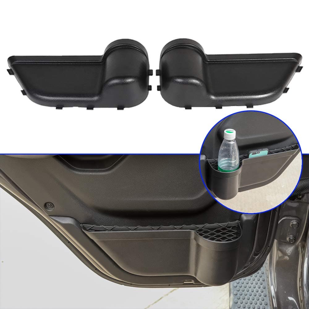 Side Door Armrest Storage Box Container Tray Holder, for Jeep Wrangler JL 2018 2019 Gladiator JT 2020, Side Rear Door Storage Box Containers