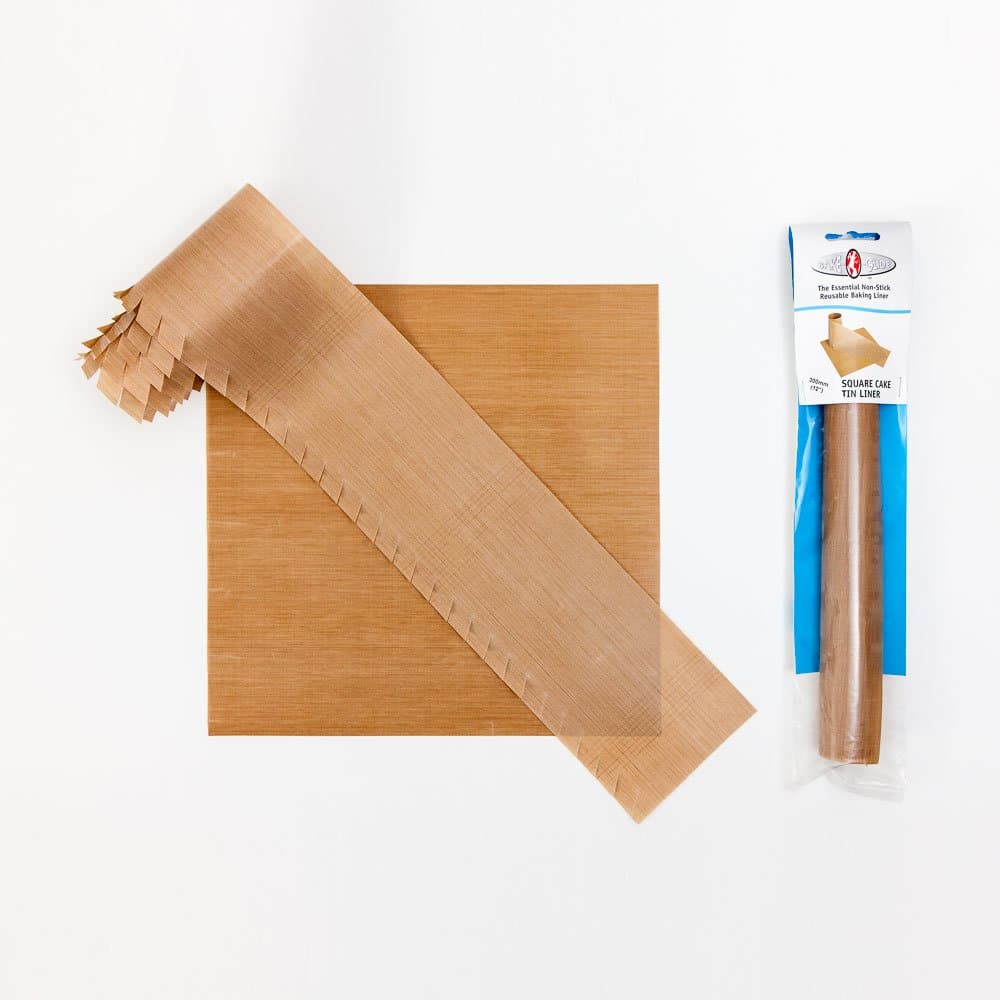 Bake O Glide 8" / 200mm Square Tin Set & Frilled Wall Liner