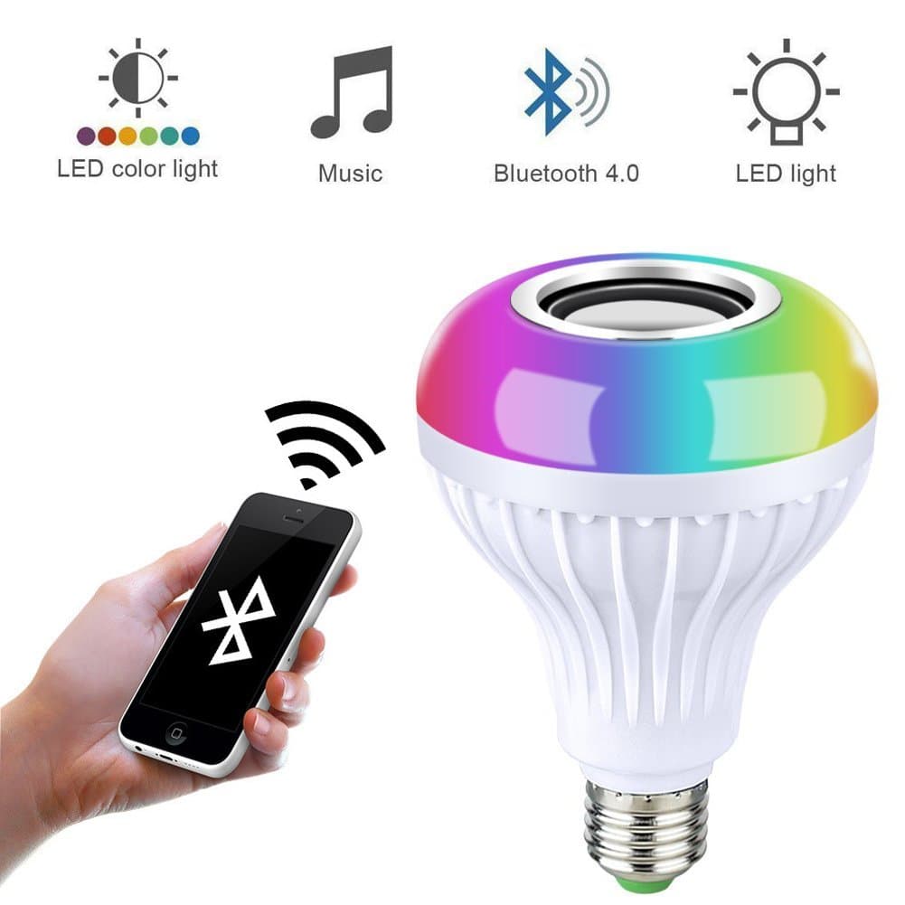 ALHXF LED Music Light Bulb,Led Light Bulb with Bluetooth Speaker RGB Changing Color Lamp Built-in Audio Speaker with Remote Control for Home, Bedroom, Living Room, Party Decoration …