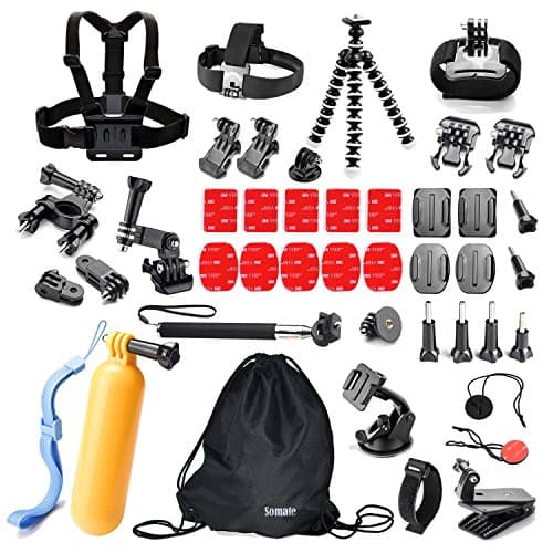 Underwater Action Camera Accessories Kit Bundle for Gopro Hero 5/4/3+2/1 Session Silver Black Camera APEMAN;YI 4K Campark ACT74/76 & NEXGADGET (42 Items)
