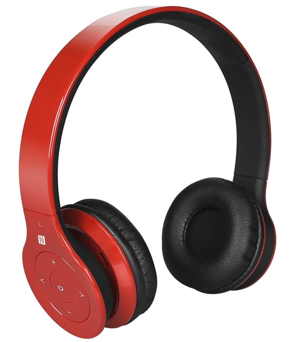 Alpha Digital BH-530-R Bluetooth Headphone with Soft Fit Ear Covers, Built-In Microphone, Red