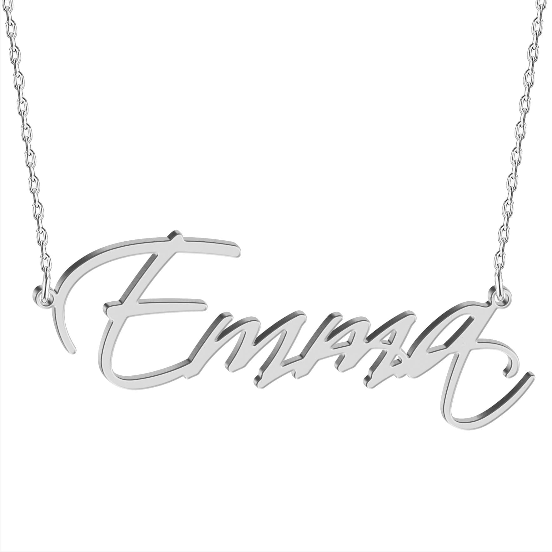 Custom Name Necklace 18K Gold Plated Sterling Silver Personalized Script Nameplate Jewelry Gift for Women