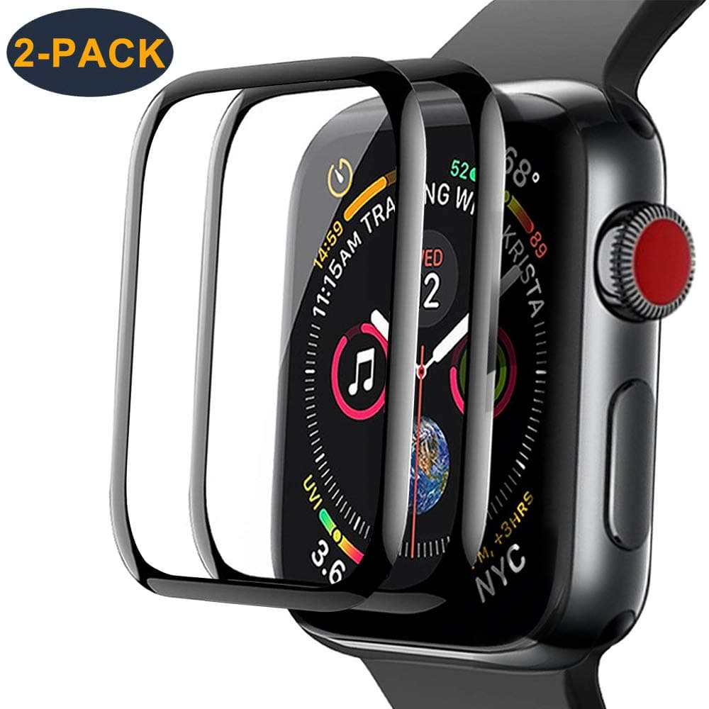 Myada Compatible for Apple Watch Screen Protector 38mm iWatch Full Screen Curved Edge Anti Scratch HD Clear Film 3D Full Coverage Tempered Glass Screen Protector for iWatch Series 3/2/1 38mm (2 PACK)
