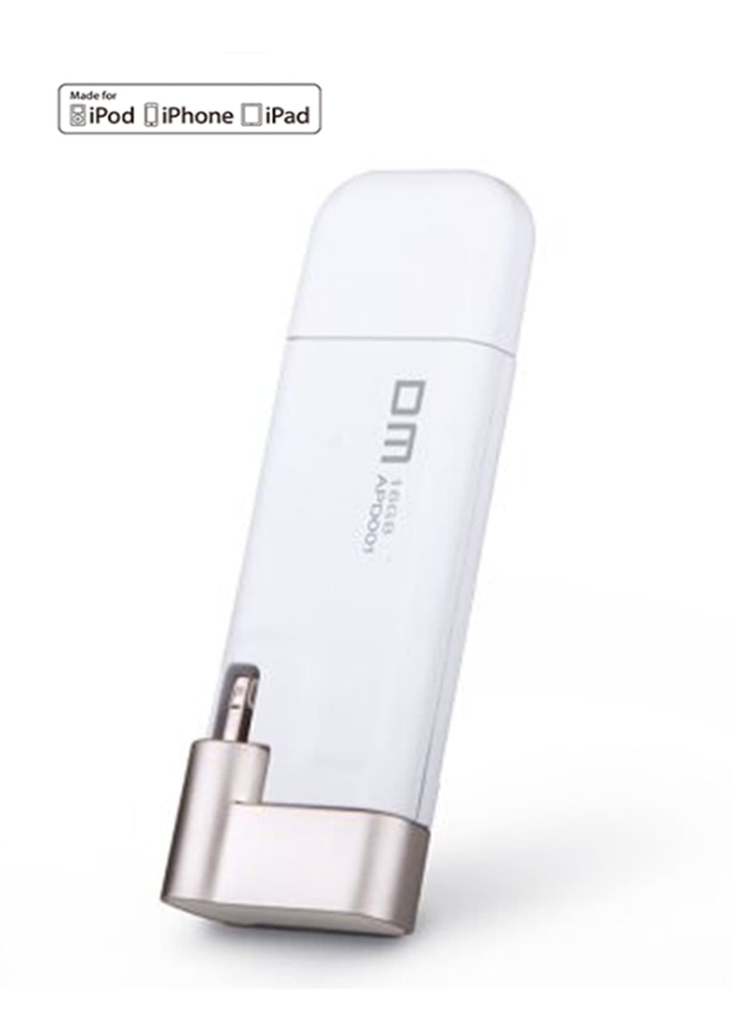 Taipove DM Aiplay iPhone USB Flash Drive Apple MFi Certification iPhone and iPad iMac Double Head Dip USB Flash Drive (32G, White)