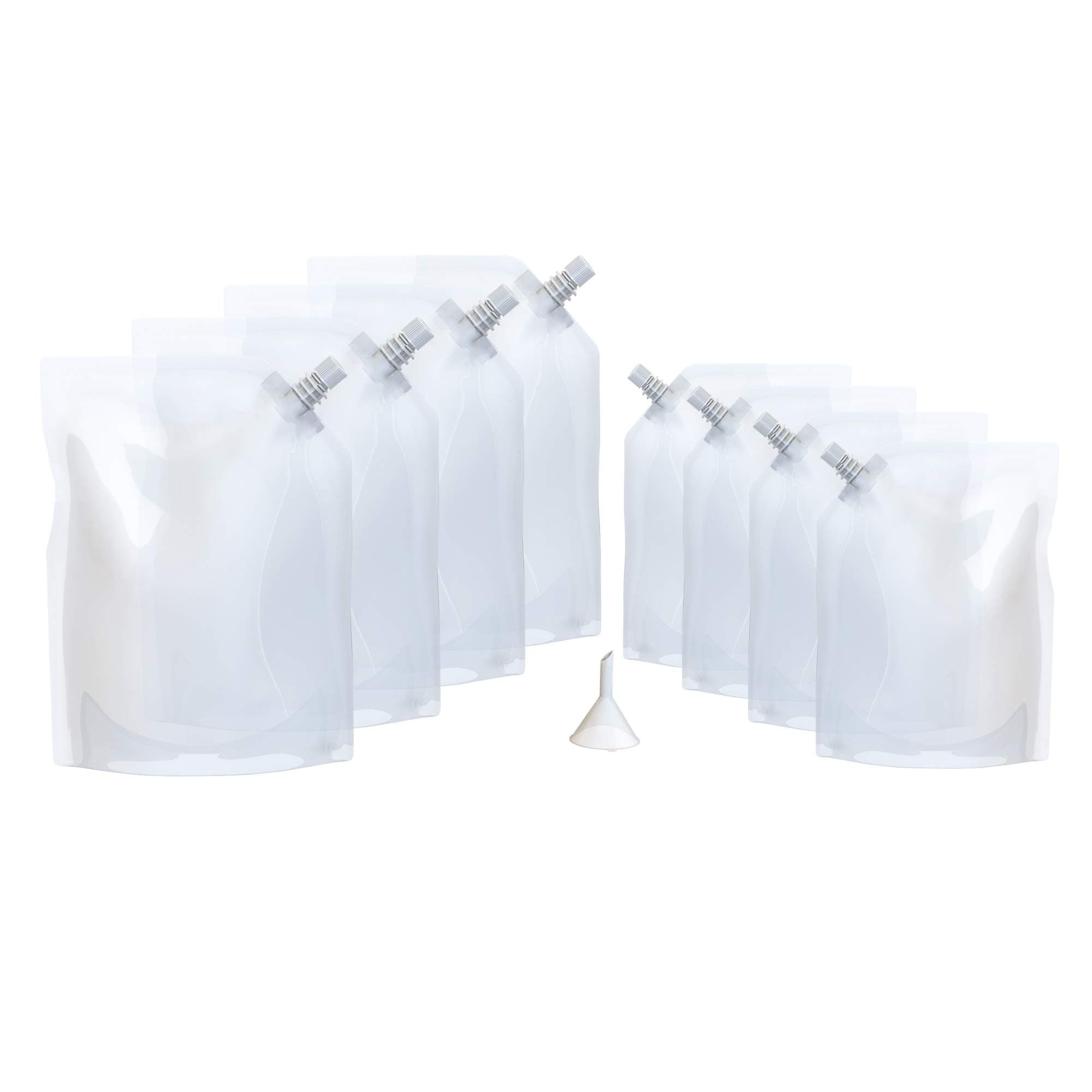 GoodLYF | Plastic Drinks Flasks | Reusable | Set of 8 | Smuggle Alcoholic Booze | BPA-Free | (4x 0.5 and 4x 0.2 litres ) | Perfect Rum Runners for Festivals, Camping and Cruises