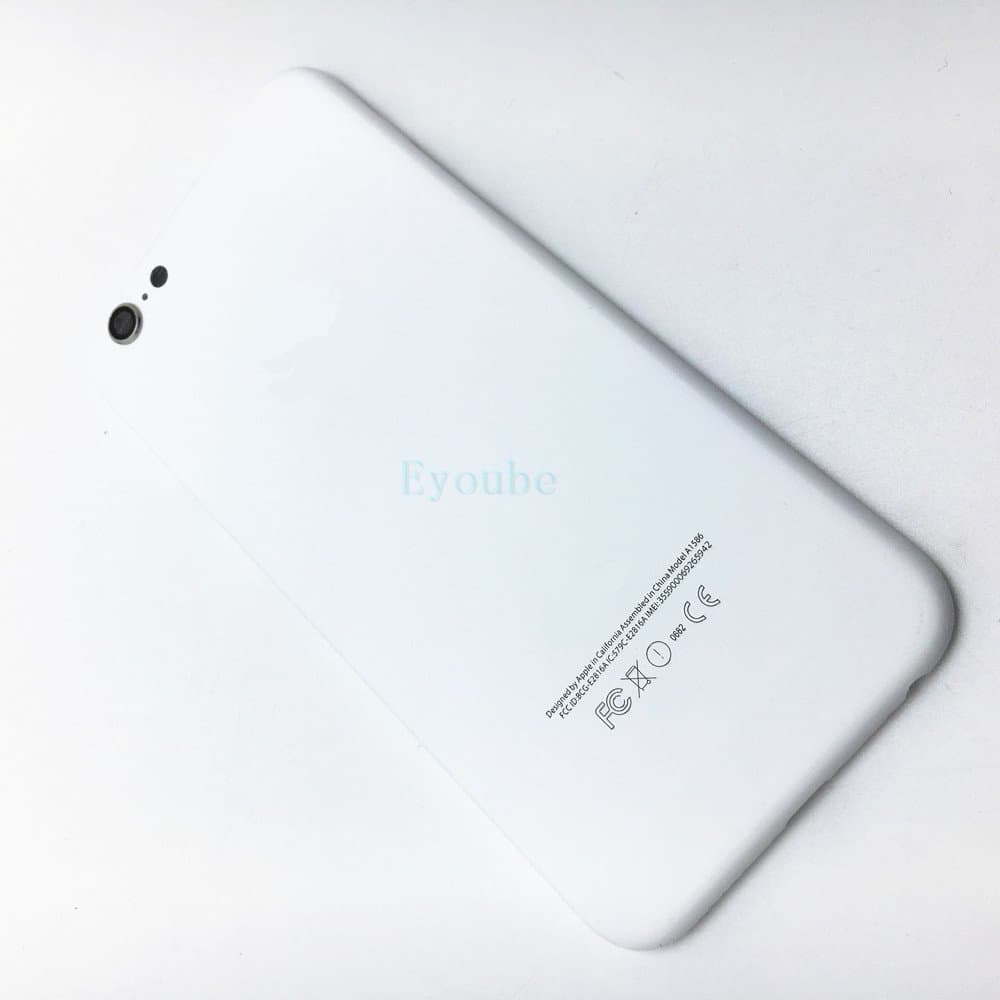 Eyobue iPhone 6 / 6s / 6s Plus White Body Housing Replacement Metal Middle Frame Back Cover Housing Replacement with Logo&Buttons (iPhone 6)
