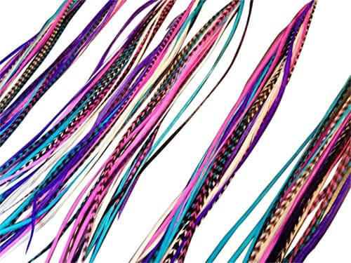 Feather Hair Extensions, 100% Real Rooster Feathers, 20 Long Thin Loose Individual Feathers, By Feather Lily