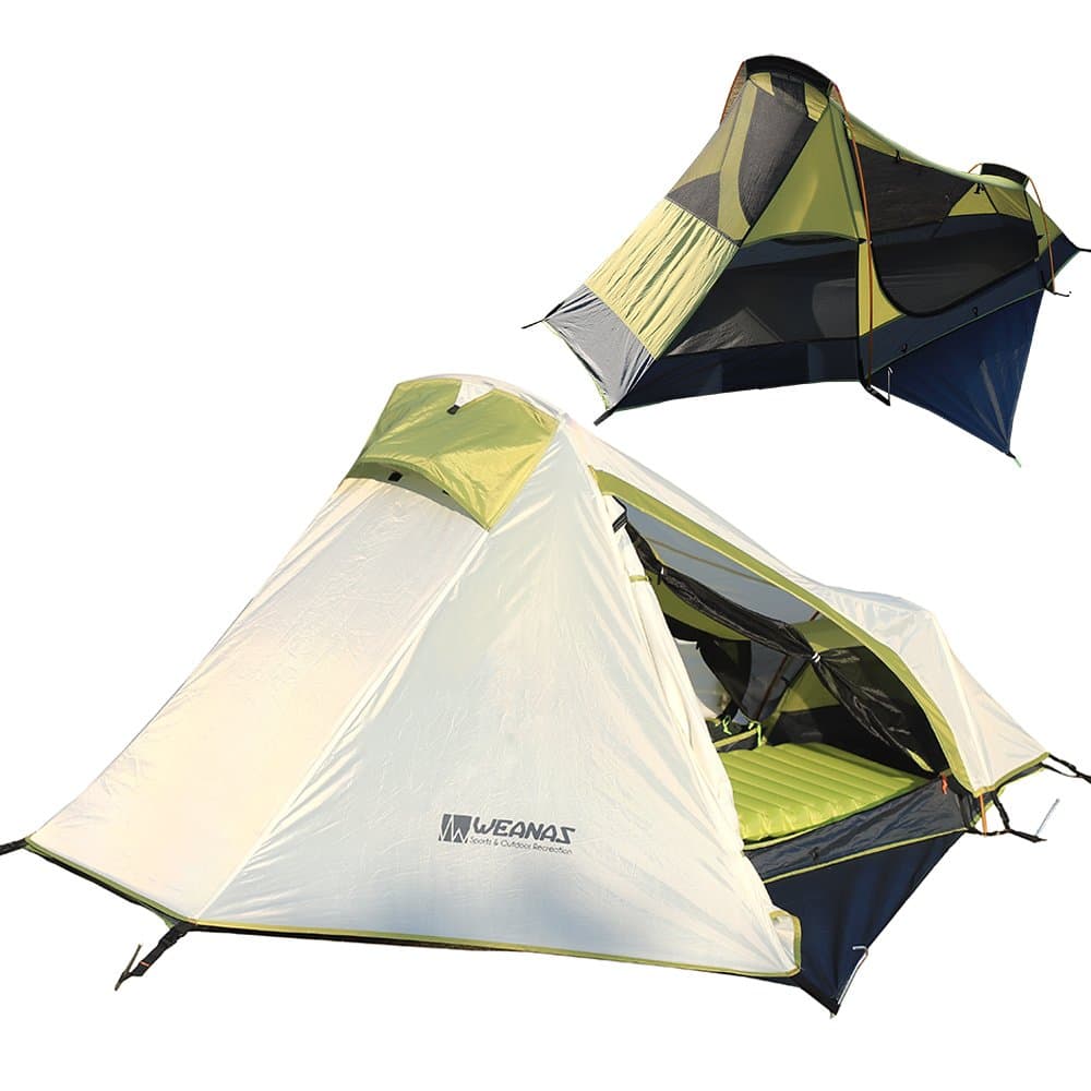 Weanas One Person Tent, Single Bivy Backpacking Tent - Extra Size Lightweight 3 Season Tent with Gear Storage Footprint for Camping, Hiking, Traveling