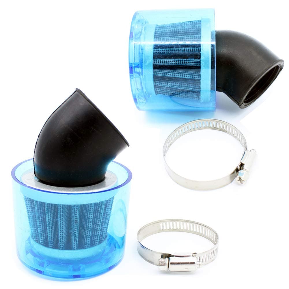 2 PCS 38mm 39mm Filter Cleaner 45 Degree Bend Splash Proof Plastic Cover 50cc 90cc 110cc 125cc 140cc 200cc Motorcycle ATV Scooter Quad Go Kart Moped Pit Dirt Bike GY6 PZ22 PZ25 PZ26 PZ27