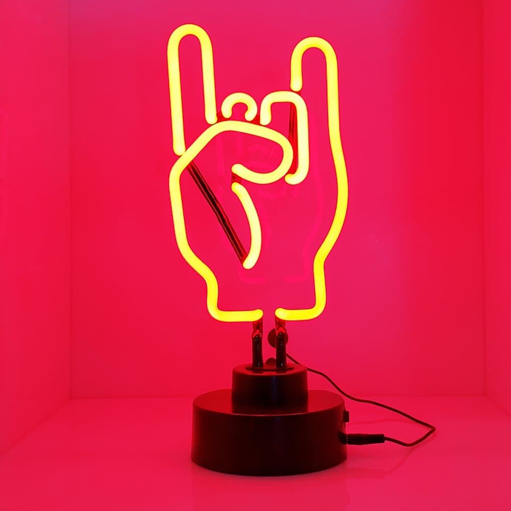 EETO NEON Red Gesture Neon Light, Real Glass Neon Sign, Handcrafted LED Neon Light Signs, Gesture Sign Shaped Decor Light/Table Light/Marquee Signs/Wall Decoration for Kids' Room Birthday Party Bar