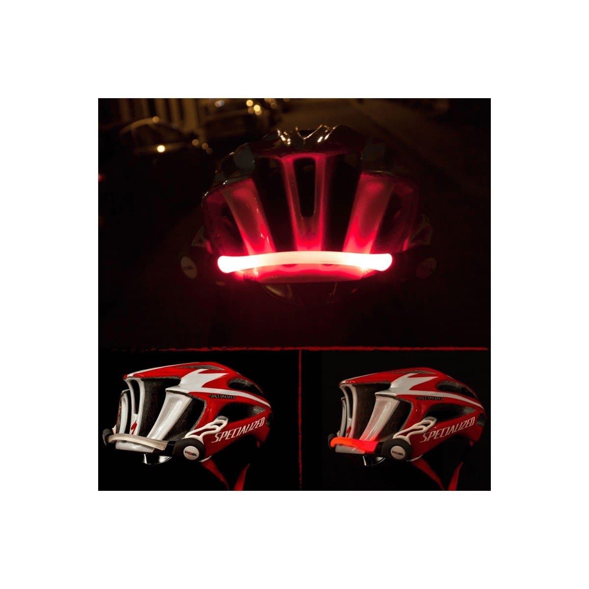 VIZIBL LED Safety Helmet Light, Red