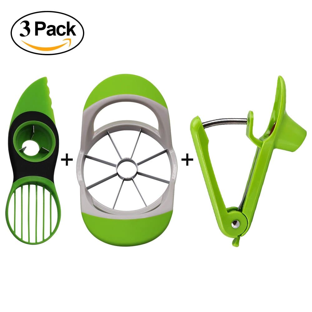 EODO Cherry Pitter, Multifunctional Slicer Tools, Different Slicer Kit for Fruits include Avocado Slicer, Cherry Pitter, Apple slicer on Tie-in Sale
