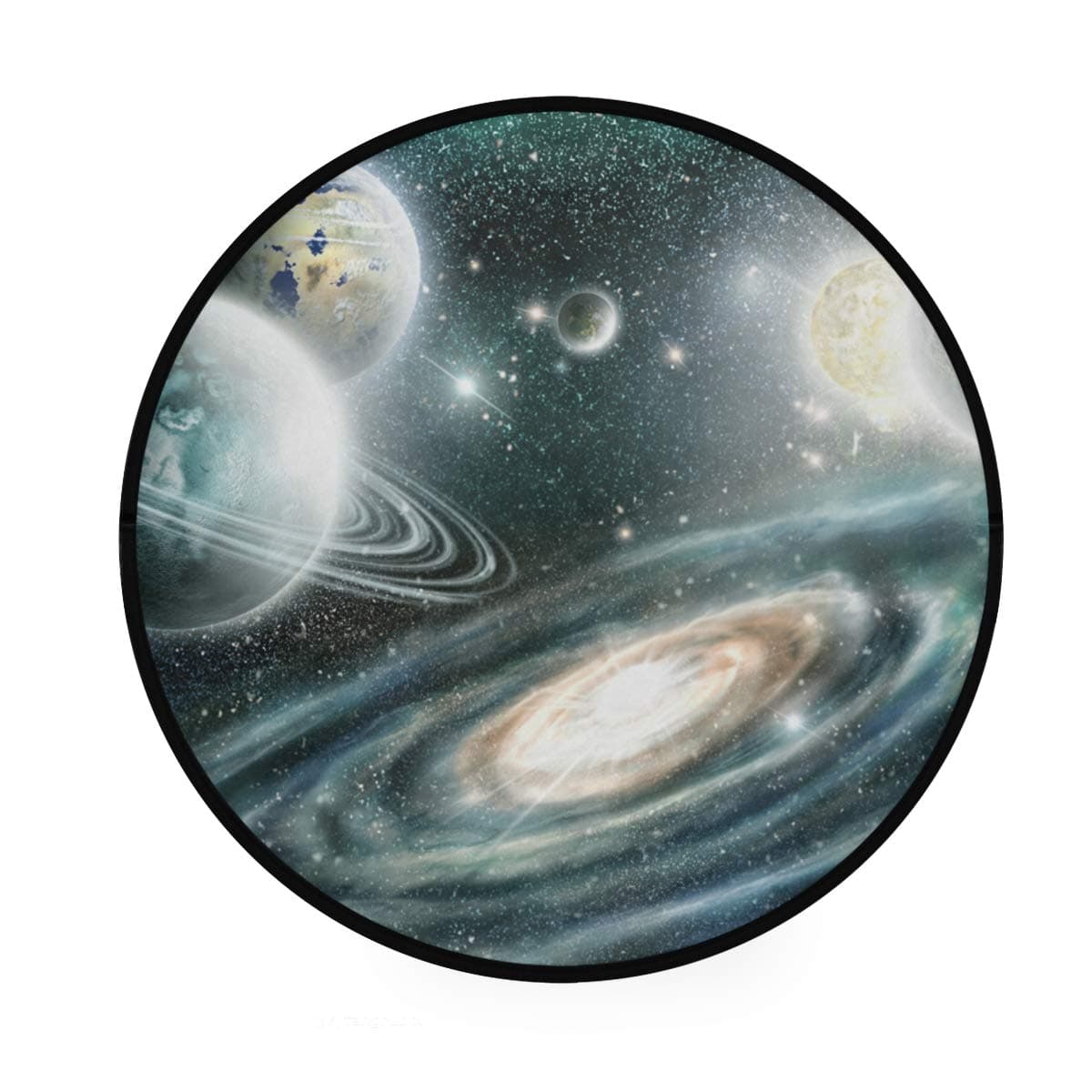 Planets Solar System Area Rugs Round Rug Non-Slip Soft Carpet Yoga Baby Kid's Play Pet Floor Mat for Bedroom Living Room