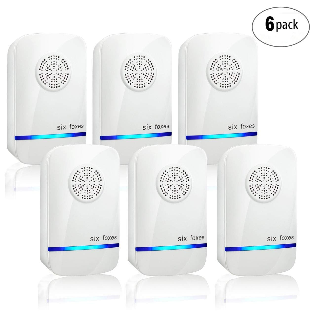 Ultrasonic Pest Repeller, Six Foxes Electronic Pest Control Plug In-Pest Repeller Indoor Insect Repellent for Rodents, Mice, Rats, Insects, Roaches, Spiders, Bugs, Fleas, Humans & Pets Safe