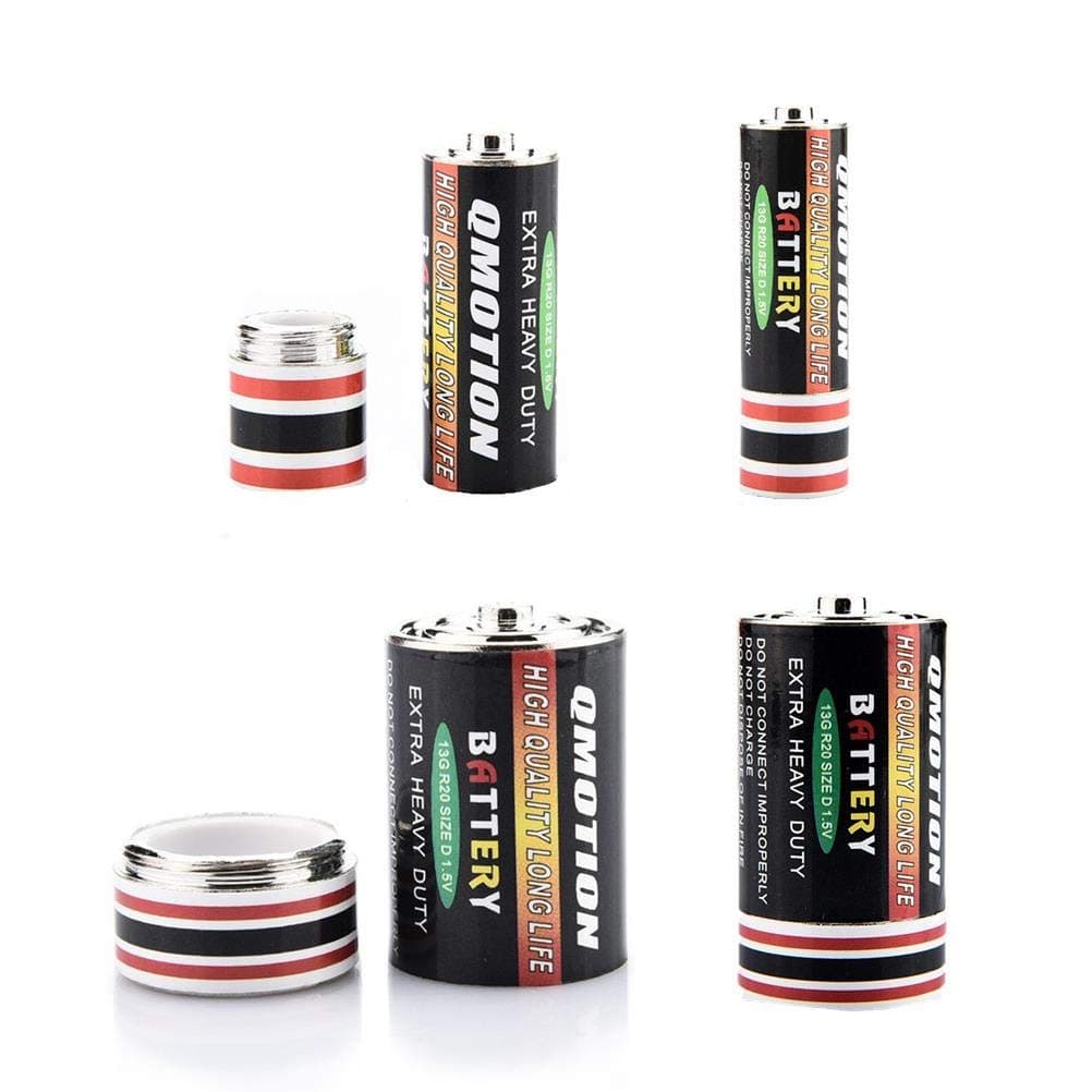 Yesoa 4 PCS Battery Shaped Convenient Storage Boxs Pill Box Case Container Safe Secret Stash Diversion Storage Box,2 Different Sizes